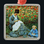Camille Monet and Child, Metal Ornament<br><div class="desc">Claude Monet famous painting,  Camille Monet and Child.</div>