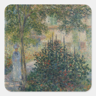 Camille Monet in Garden Argenteuil Square Sticker