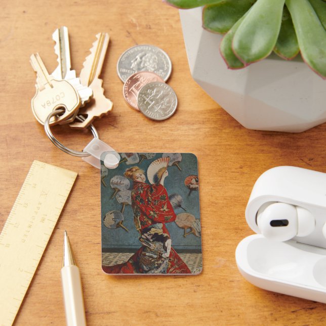 Camille Monet in Japanese Costume by Claude Monet Keychain (Desk)
