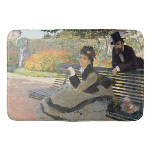 Camille Monet on a Bench Claude Monet Bath Mat