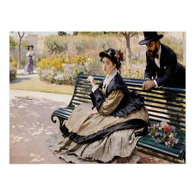 Camille Monet on a Garden Bench Poster (Front)