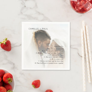 Camille Photo Modern Wedding Napkin