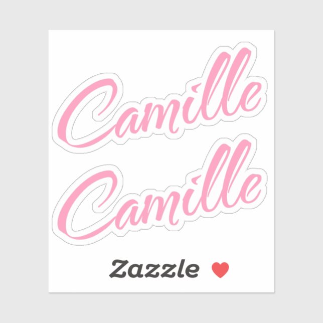 Camille pink name decorative x2 (Sheet)