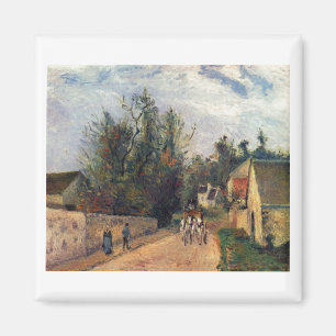 Camille Pissaro - Coach, Emery 1877 horse road oil Magnet