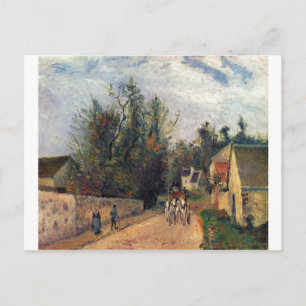 Camille Pissaro - Coach, Emery 1877 horse road oil Postcard