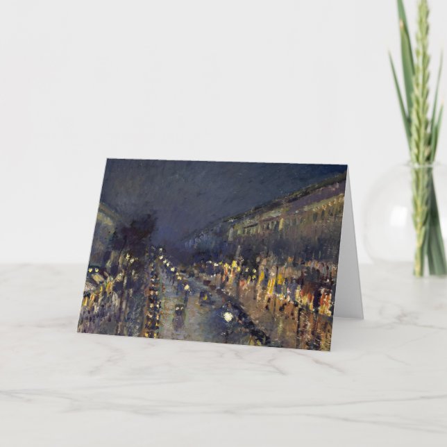 Camille Pissarro Boulevard Montmartre at Night Card (Front)