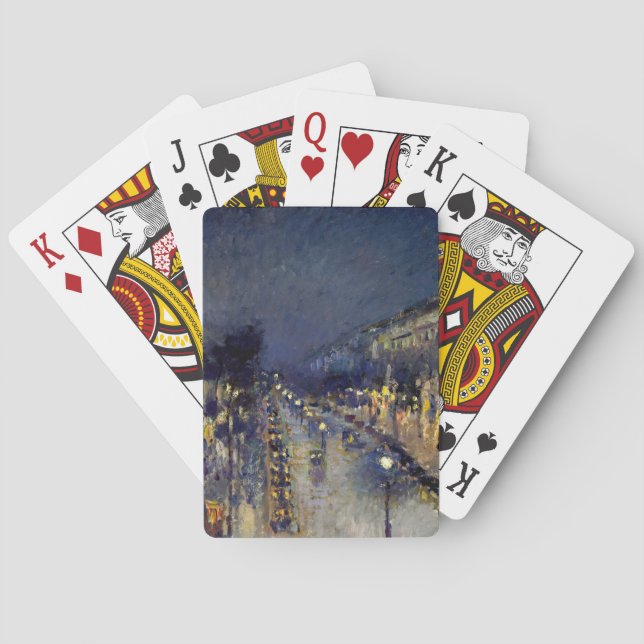 Camille Pissarro - Boulevard Montmartre at Night Playing Cards (Back)