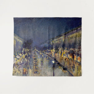 Camille Pissarro - Boulevard Montmartre at Night Tapestry