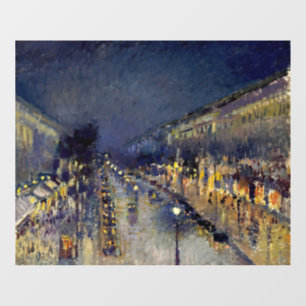 Camille Pissarro - Boulevard Montmartre at Night Window Cling