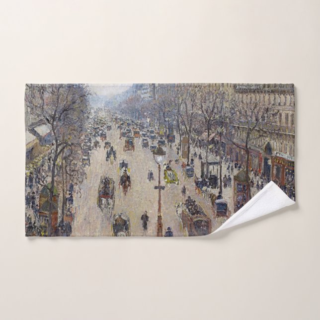 Camille Pissarro - Boulevard Montmartre, matin (Serviette à main)