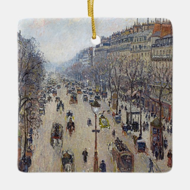 Camille Pissarro - Boulevard Montmartre, morning Ceramic Ornament (Front)