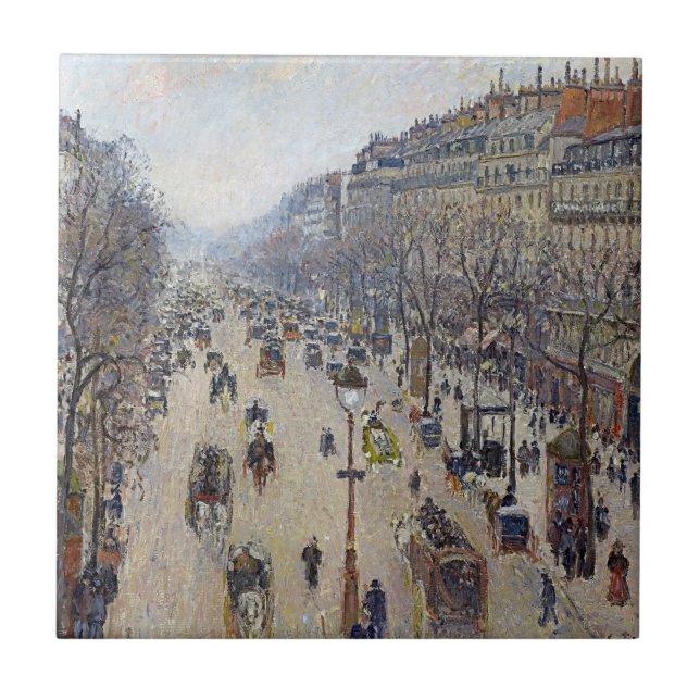 Camille Pissarro - Boulevard Montmartre, morning Tile (Front)