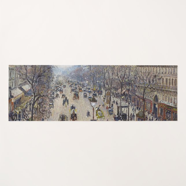 Camille Pissarro - Boulevard Montmartre, morning Yoga Mat (Front (Horizontal))