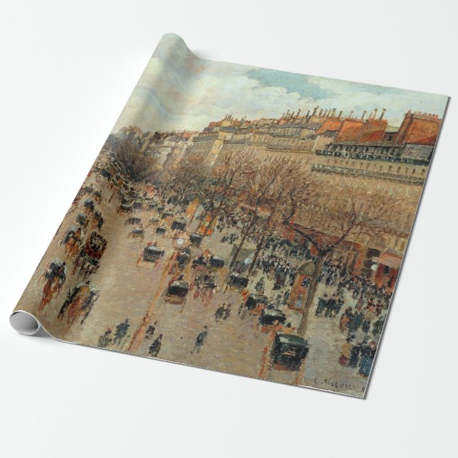 Camille Pissarro Boulevard Montmartre Painting Wrapping Paper (Unrolled)