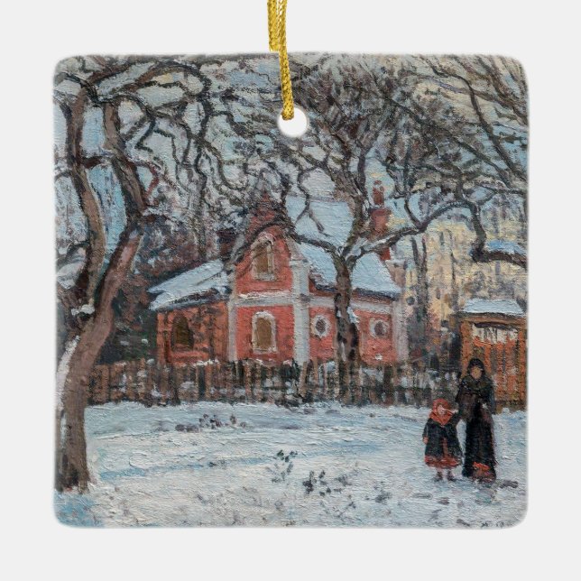 Camille Pissarro - Chataigniers a Louvecienne Ceramic Ornament (Front)