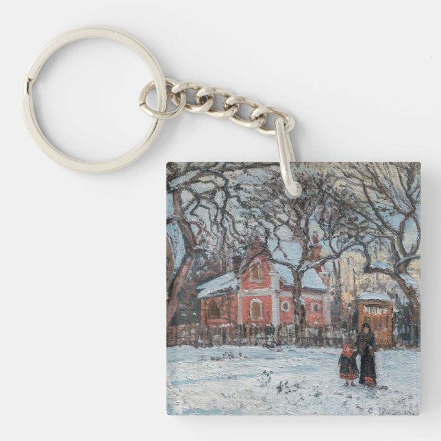 Camille Pissarro - Chataigniers a Louvecienne Keychain (Front)