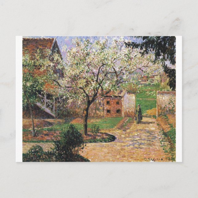 Camille Pissarro - Flowering Plum Tree 1894 Eragny Postcard (Front)