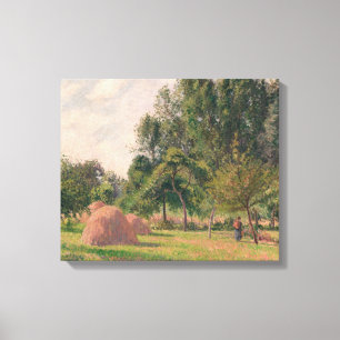 Camille Pissarro Haystacks, Morning, Eragny Canvas Print