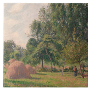 Camille Pissarro - Haystacks, Morning, Eragny Tile