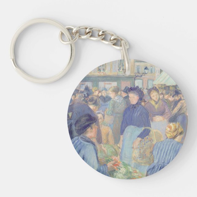 Camille Pissarro | Le Marche de Gisors Keychain (Front)
