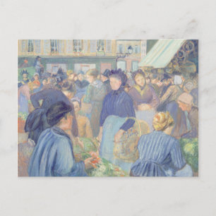 Camille Pissarro Le Marche de Gisors Postcard