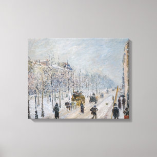 Camille Pissarro - Outer Boulevards, Snow Effect Canvas Print
