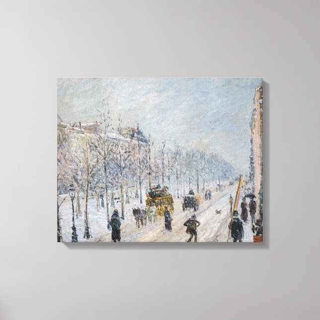 Camille Pissarro - Outer Boulevards, Snow Effect Canvas Print (Front)