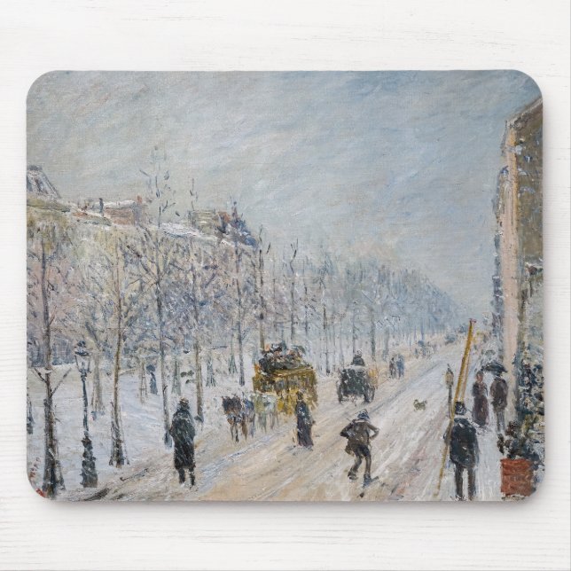 Camille Pissarro - Outer Boulevards, Snow Effect Mouse Pad (Front)