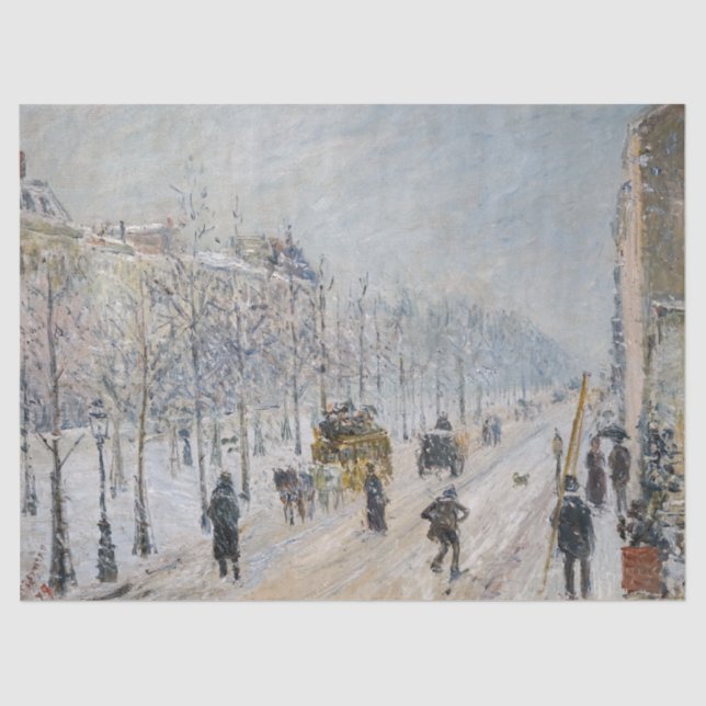 Camille Pissarro - Outer Boulevards, Snow Effect Tissue Paper (Front)