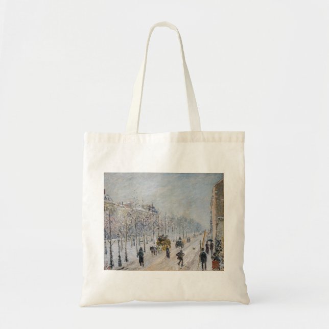 Camille Pissarro - Outer Boulevards, Snow Effect Tote Bag (Front)