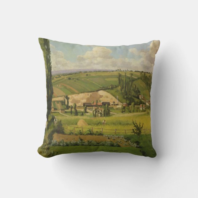 Camille Pissarro | Paysage aux Patis, Pointoise Throw Pillow (Front)