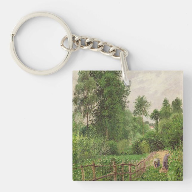 Camille Pissarro | Paysage, temps gris a Eragny Keychain (Front)