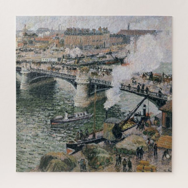 Camille Pissarro Pont Boieldieu in Rouen Painting Jigsaw Puzzle (Vertical)