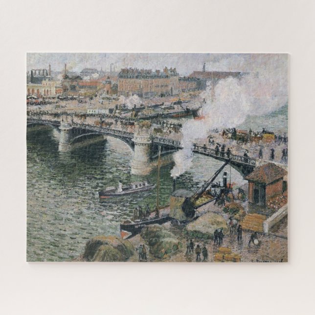Camille Pissarro Pont Boieldieu in Rouen Painting Jigsaw Puzzle (Horizontal)