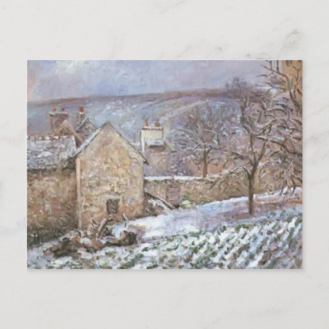 Camille Pissarro- Snow at the Hermitage, Pontoise Postcard (Front)
