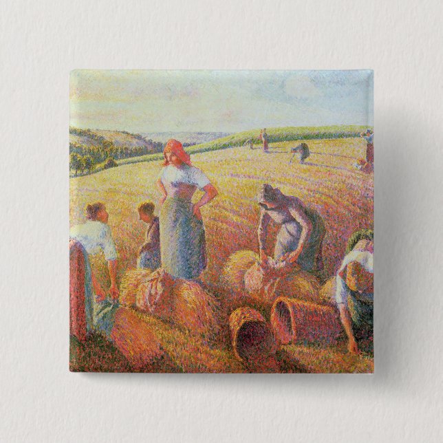 Camille Pissarro | The Gleaners, 1889 2 Inch Square Button (Front)