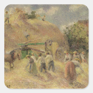 Camille Pissarro   The Harvest, 1883 Square Sticker