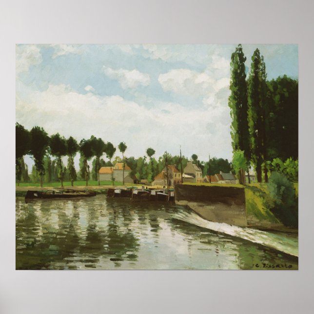 Camille Pissarro | The Lock at Pontoise Poster (Front)