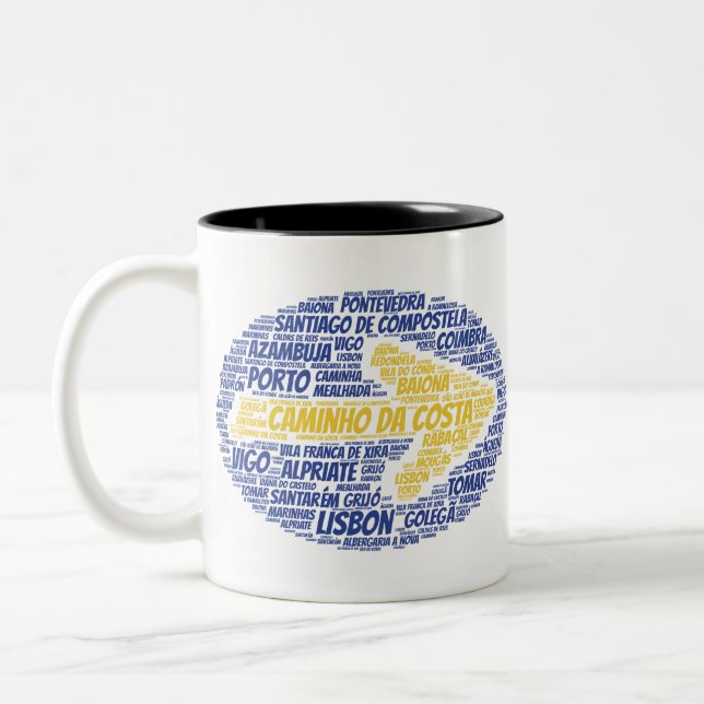 Caminho da Costa Word Art Two-Tone Coffee Mug (Left)