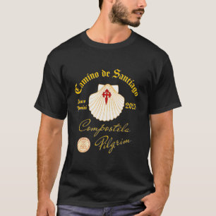 Camino De Santiago Anno Domini 2023 Scallop Shell  T-Shirt