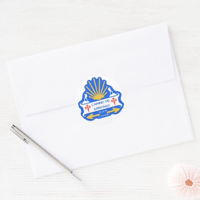 Camino de Santiago Classic Round Sticker (Envelope)