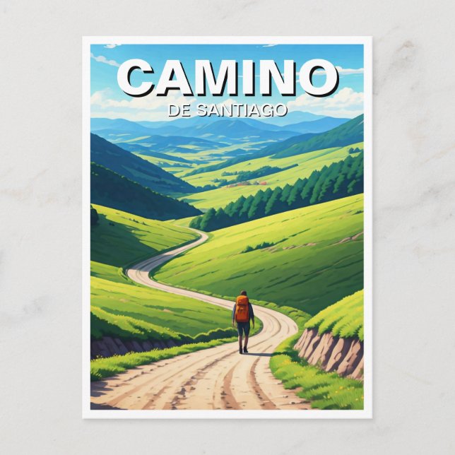 Camino de Santiago Hiker Hiking Postcard (Front)