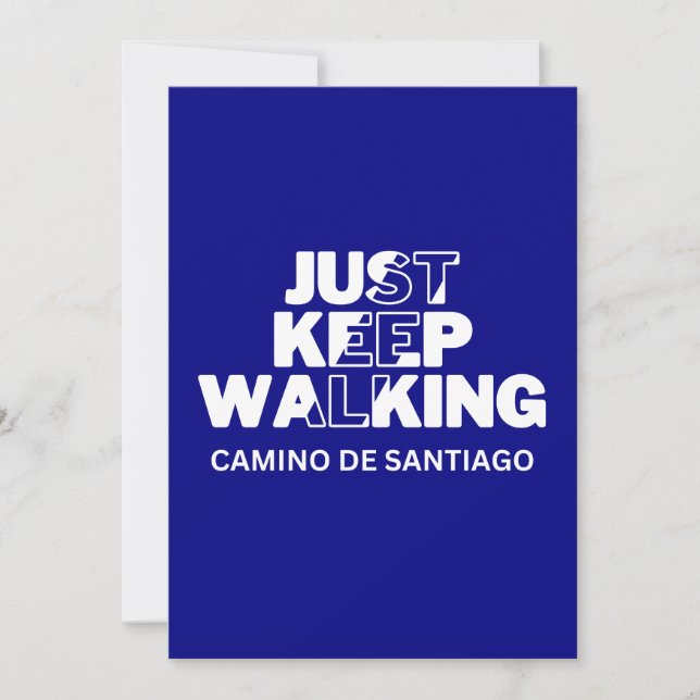 Camino de Santiago "Just Keep Walking" Blue Card (Front)