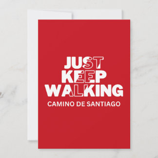 Camino de Santiago "Just Keep Walking" Red Card
