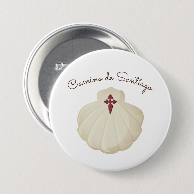 Camino de Santiago Pilgrim 3 Inch Round Button (Front & Back)