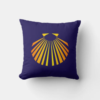 Camino de santiago scallop shell throw pillow