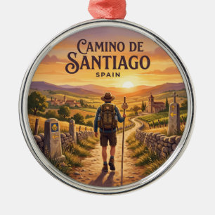 Camino de Santiago Spain Metal Ornament