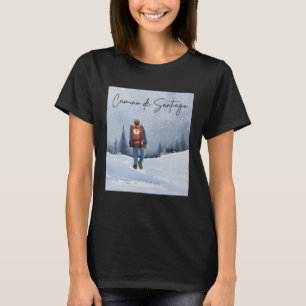 Camino de Santiago Winter Snow Pilgrim Scallop She T-Shirt