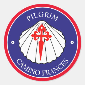 Camino Frances St James cross shell  Classic Round Sticker