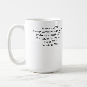 Camino Pilgrim Coffee Mug with a list of Caminos